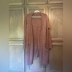 Elegant Mauve Open Front Cardigan by Marled Reunited Clothing